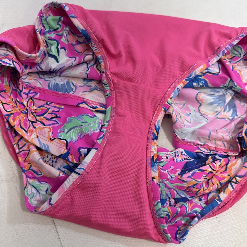 Lilly Pulitzer Lagoon Sarong Hipster Last Bud Not Least Bikini Bottom Size 12‎ - Picture 3 of 10